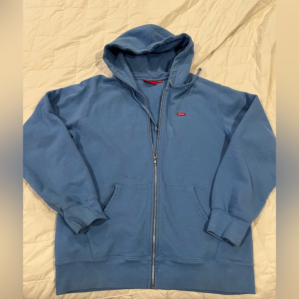 Supreme blue zip hoodie